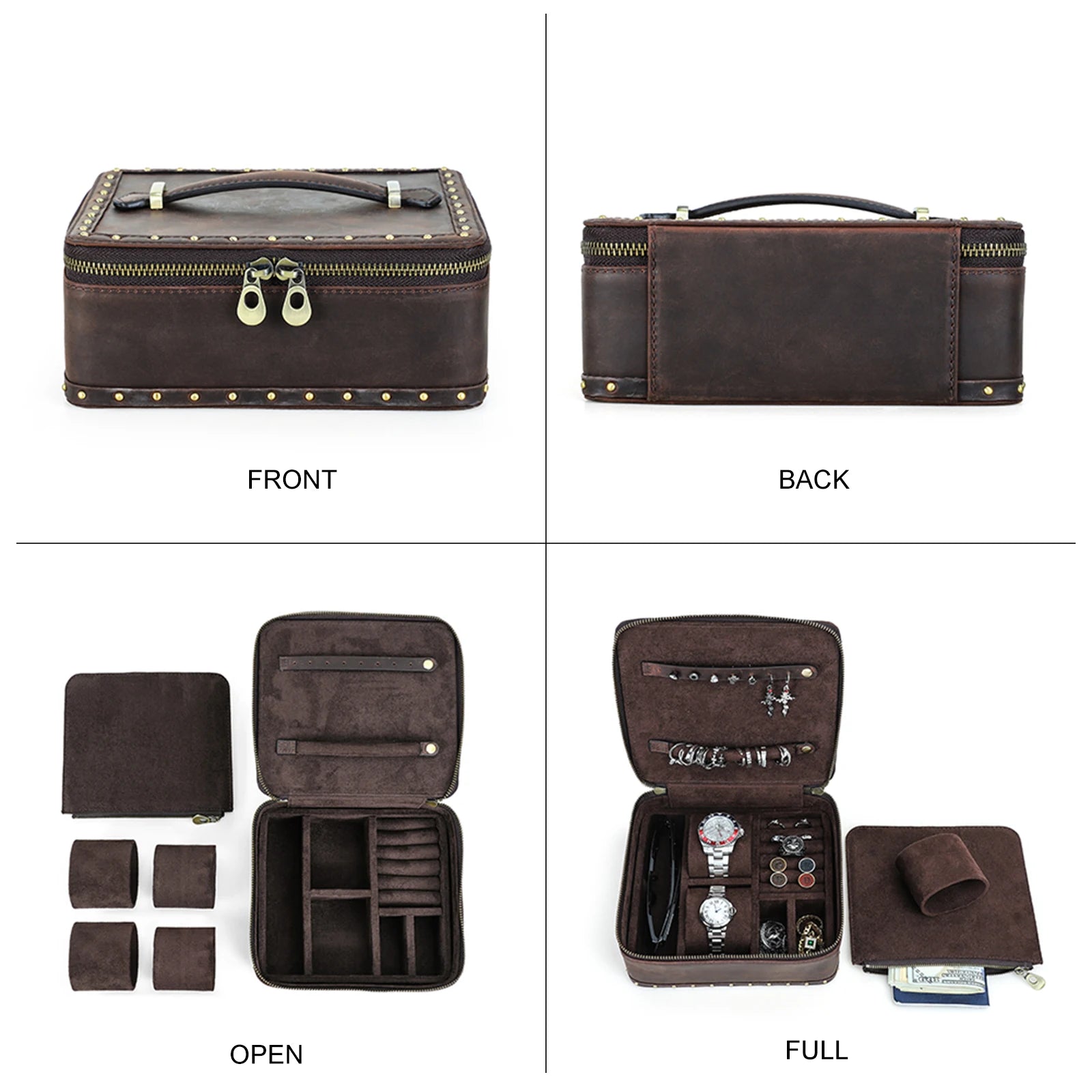Premium Leather Watch Travel Vault