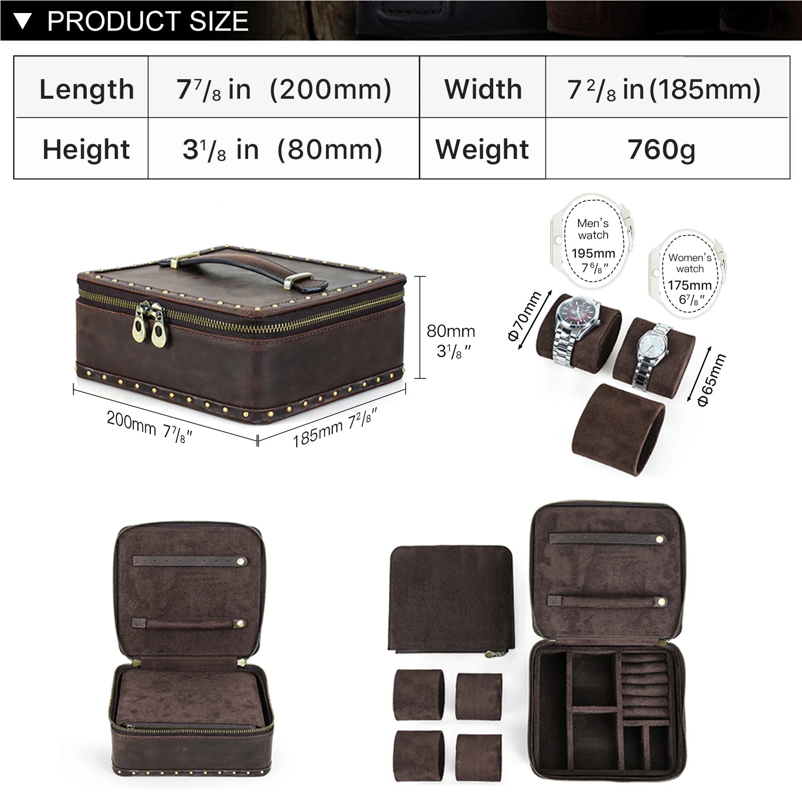 Premium Leather Watch Travel Vault