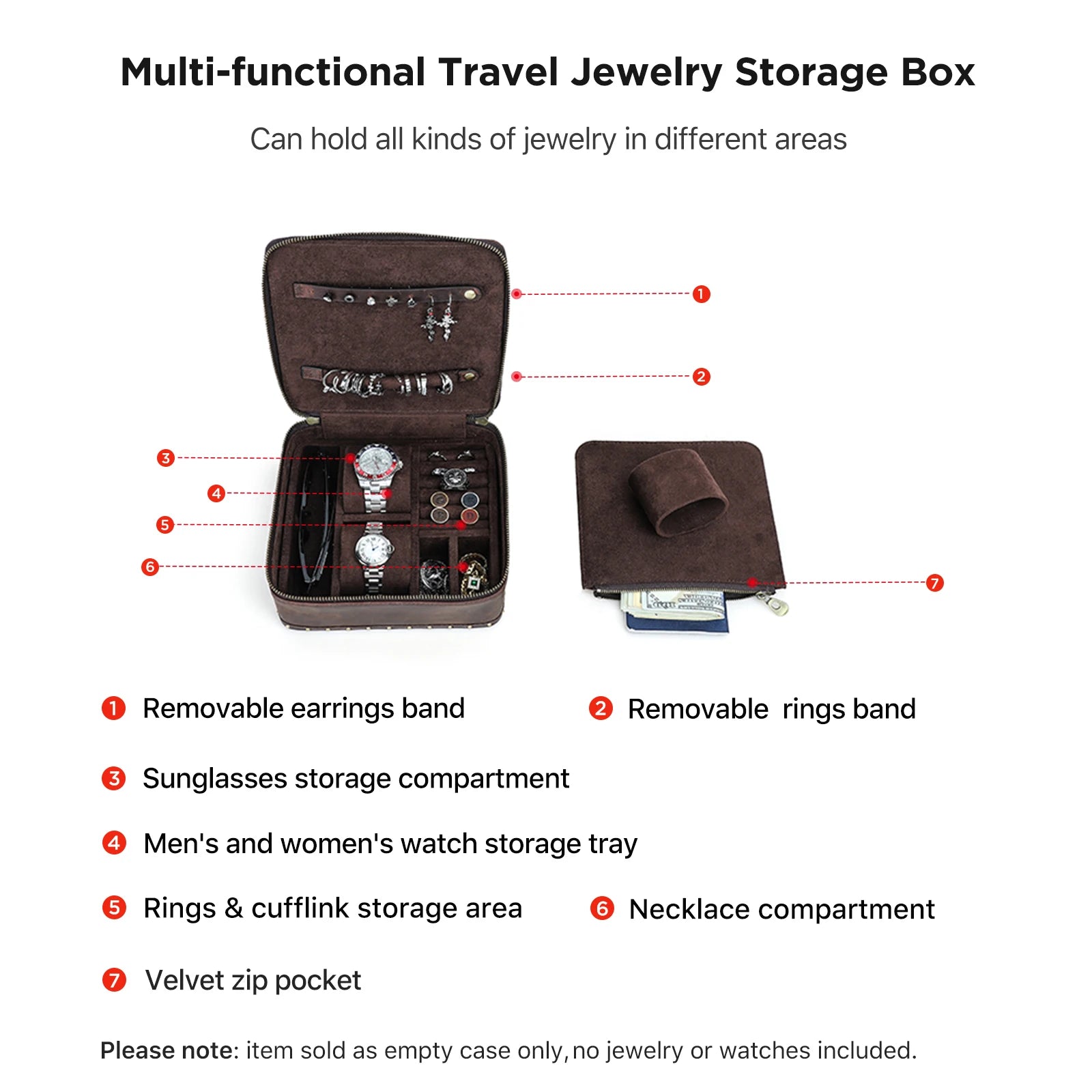 Premium Leather Watch Travel Vault